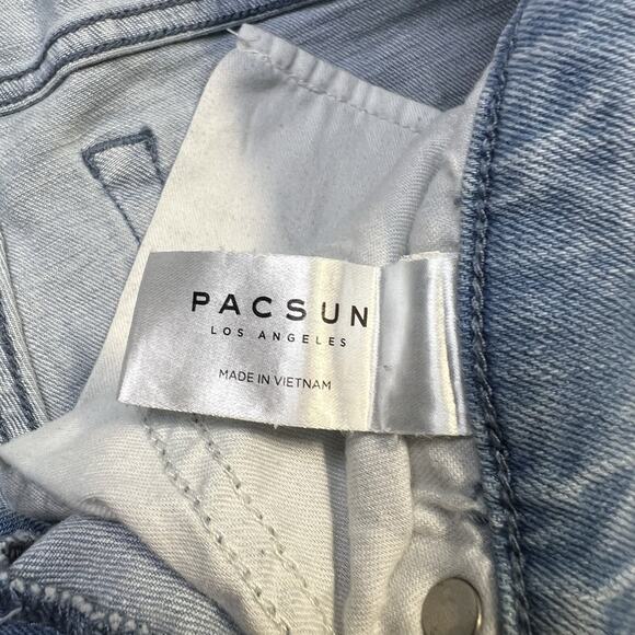 Pacsun Los Angeles Stacked Skinny Light Blue Jeans 29x32 Active Stretch School - Picture 7 of 11